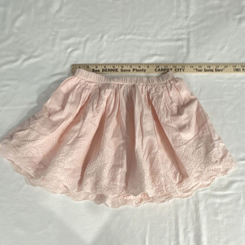 GapKids Girls Pink Eyelet Skater Skirt Size 10 Solid Pull-On Elastic Lined